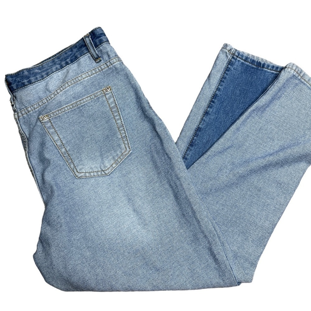 Nasty Gal two tone denim crop jeans 8